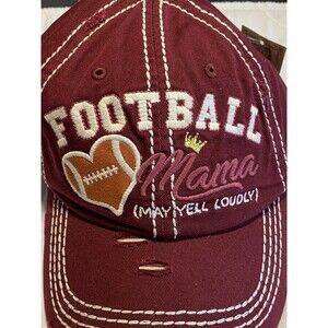 Football Mama Hat One Size Women's Kbethos Maroon Cap Adjustable Strap